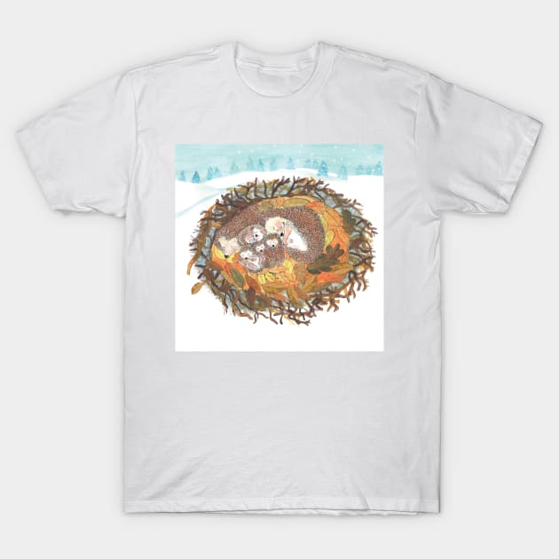 Hedgehogs & Winter T-Shirt by Julia Doria Illustration